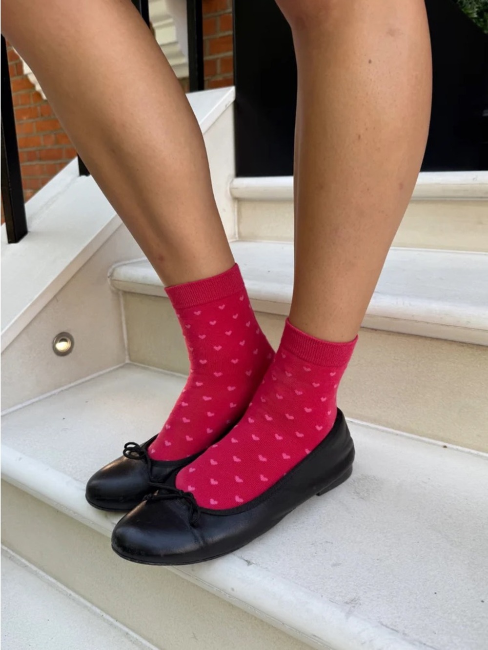 Brandy melville red heart socks